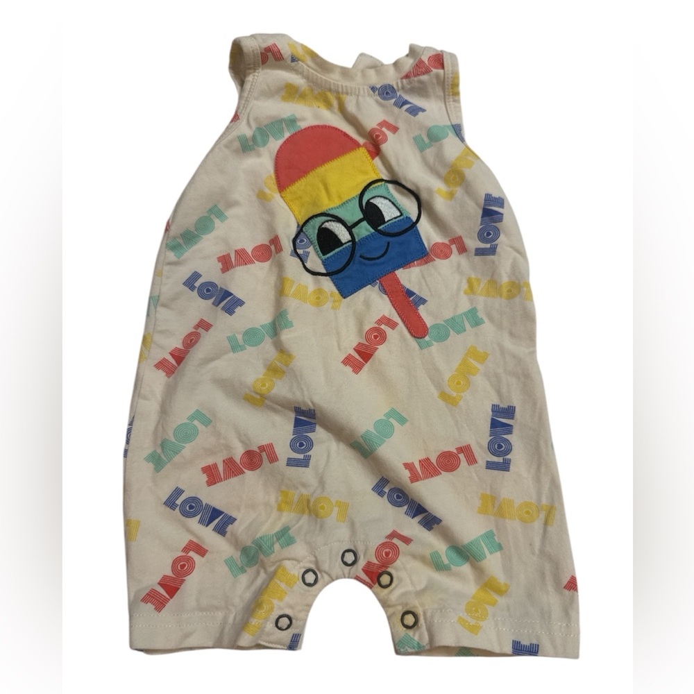 The Bonnie Mob “Ice Lolly” Rainbow Organic Cotton Baby Romper